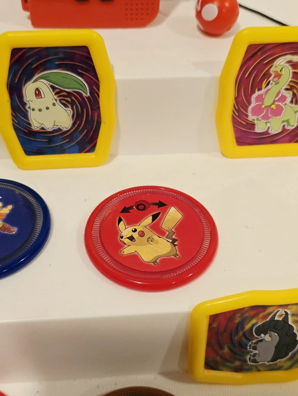 Vintage Pokemon Battle BattPoke Ball Blaster Toy with Discs and Game Cards Set